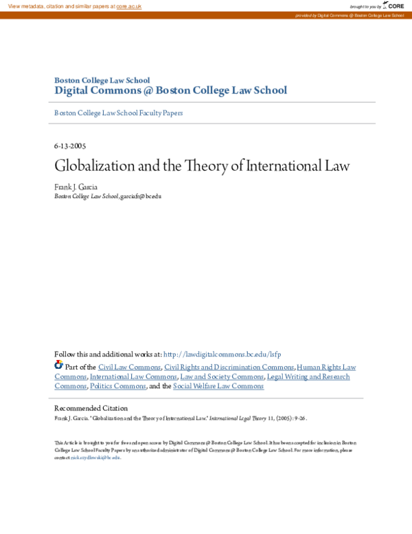 (PDF) Globalization and the Theory of International Law