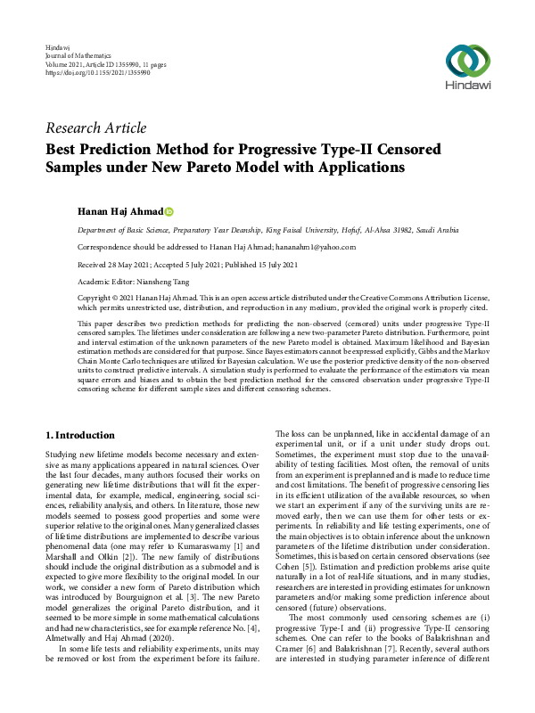 (PDF) Best Prediction Method for Progressive Type-II Censored Samples ...