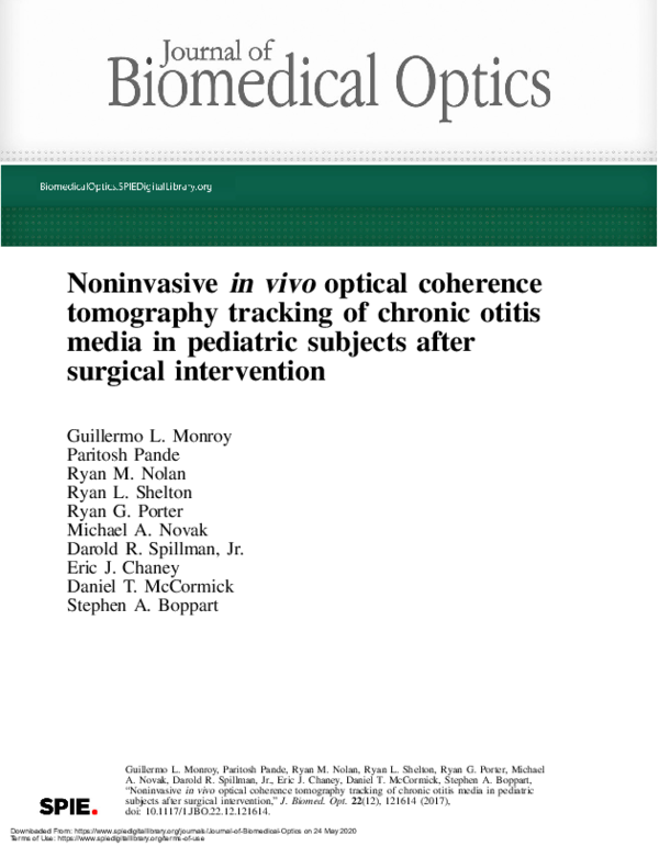 (PDF) Noninvasive in vivo optical coherence tomography tracking of ...