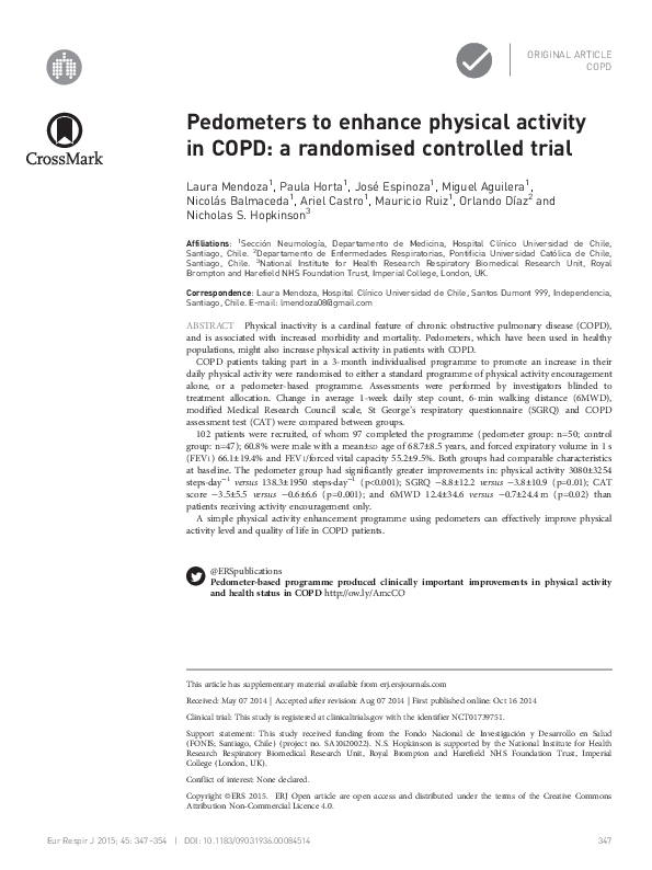 (PDF) Pedometers to enhance physical activity in COPD a randomised