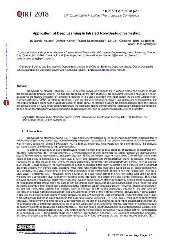 (PDF) Application of Deep Learning in Infrared Non-Destructive Testing