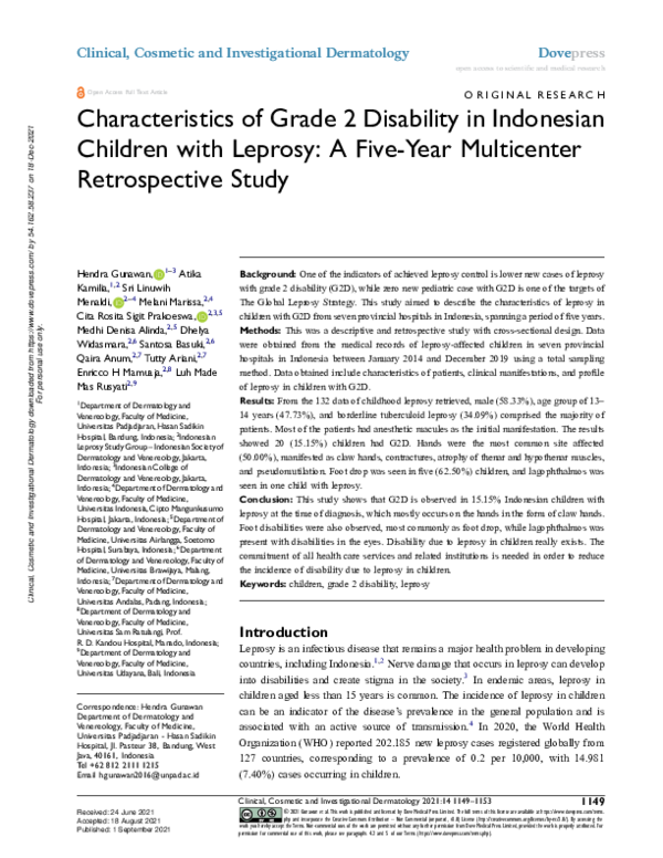 (PDF) Characteristics of Grade 2 Disability in Indonesian Children with ...
