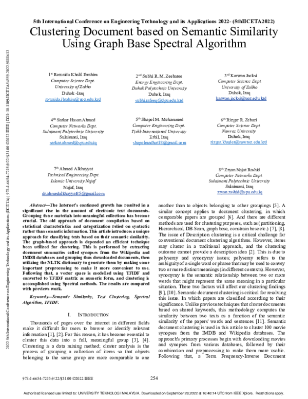 (PDF) Clustering Document based on Semantic Similarity Using Graph Base ...