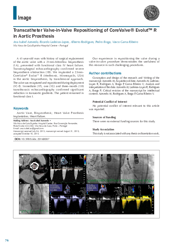 (PDF) Transcatheter Valve-in-Valve Repositioning of CoreValve® Evolut ...