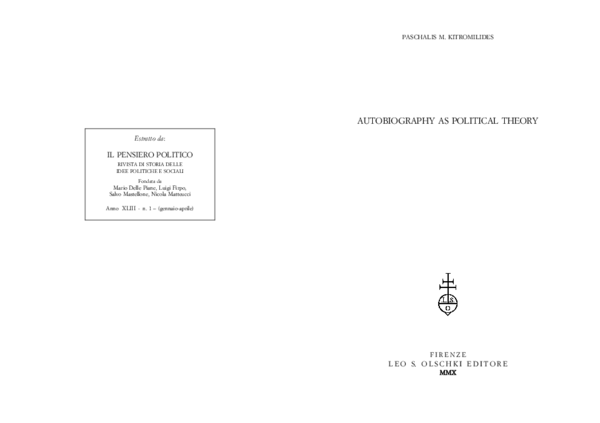 (PDF) Autobiography as Political Theory