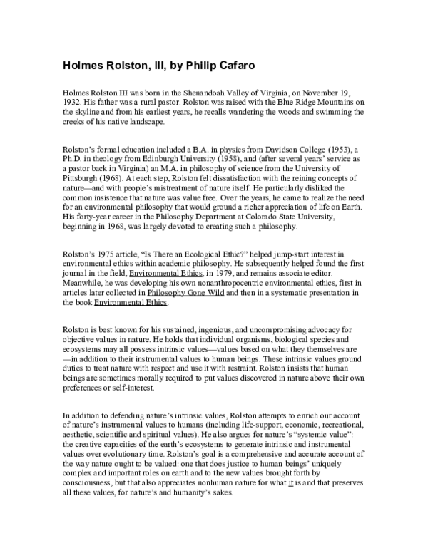 (DOC) Rolston, Holmes, III (1932– )