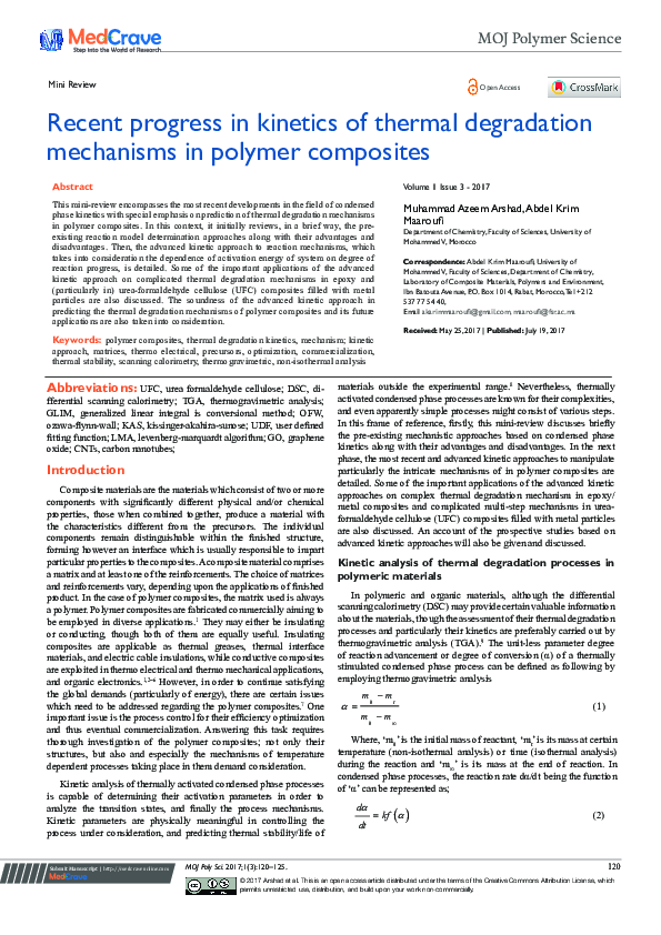 (PDF) Recent Progress in Kinetics of Thermal Degradation Mechanisms in ...