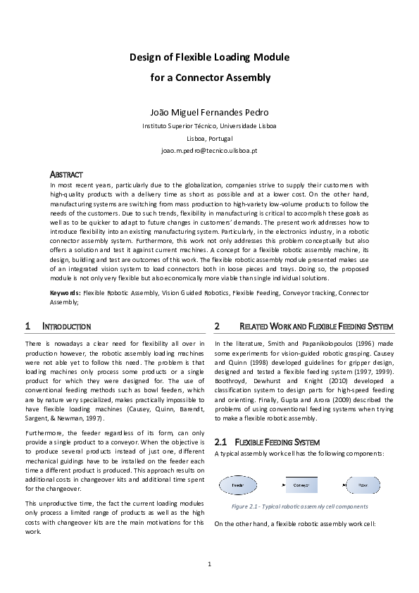 (PDF) Design of Flexible Loading Module for a Connector Assembly