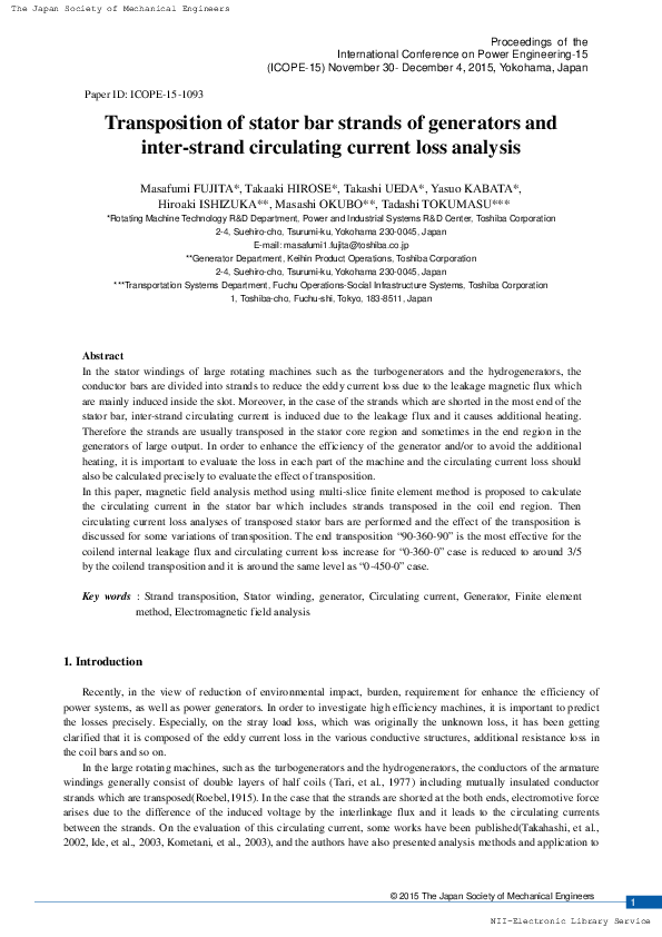 (PDF) ICOPE-15-1093 Transposition of stator bar strands of generators ...