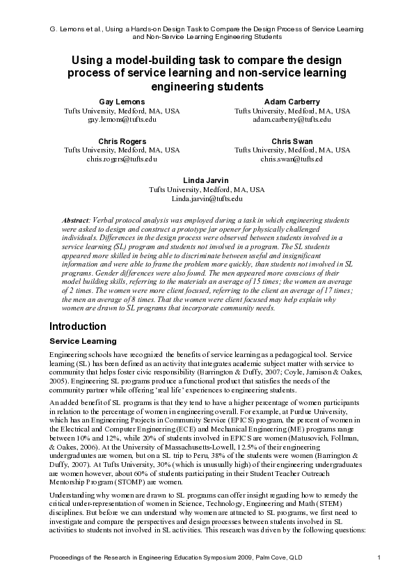 (PDF) Using a model-building task to compare the design process of ...
