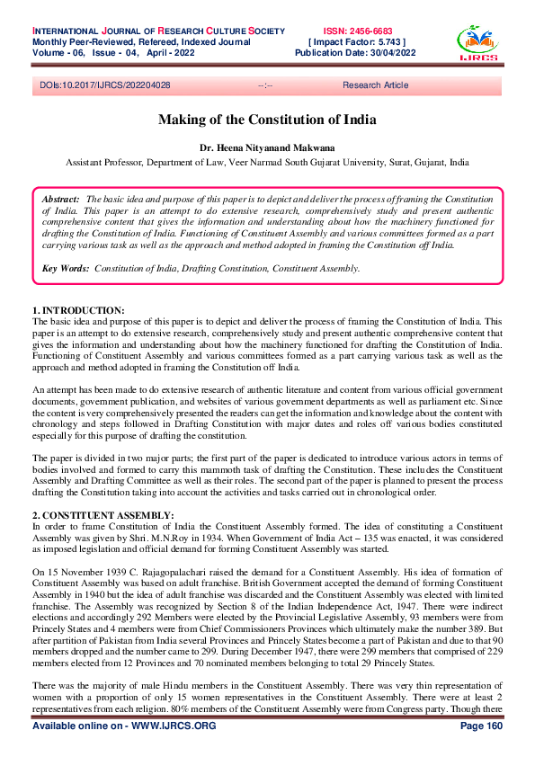 Making Of The Constitution