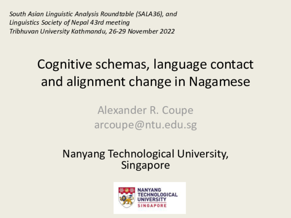 (PDF) Cognitive schemas, language contact and alignment change in Nagamese
