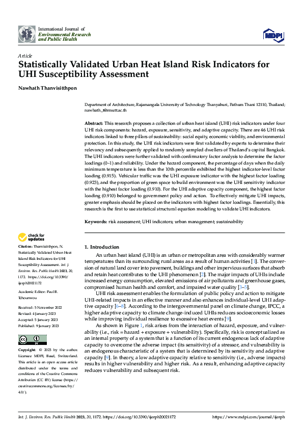 (PDF) Statistically Validated Urban Heat Island Risk Indicators for UHI ...
