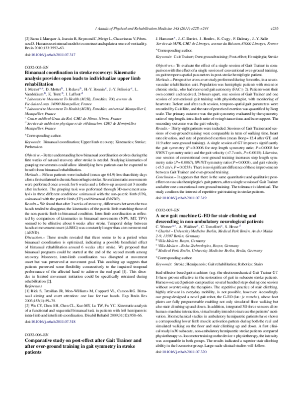 (PDF) Bimanual coordination in stroke recovery: Kinematic analysis ...