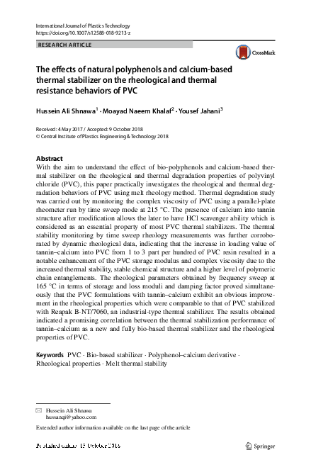 (PDF) The effects of natural polyphenols and calcium-based thermal ...
