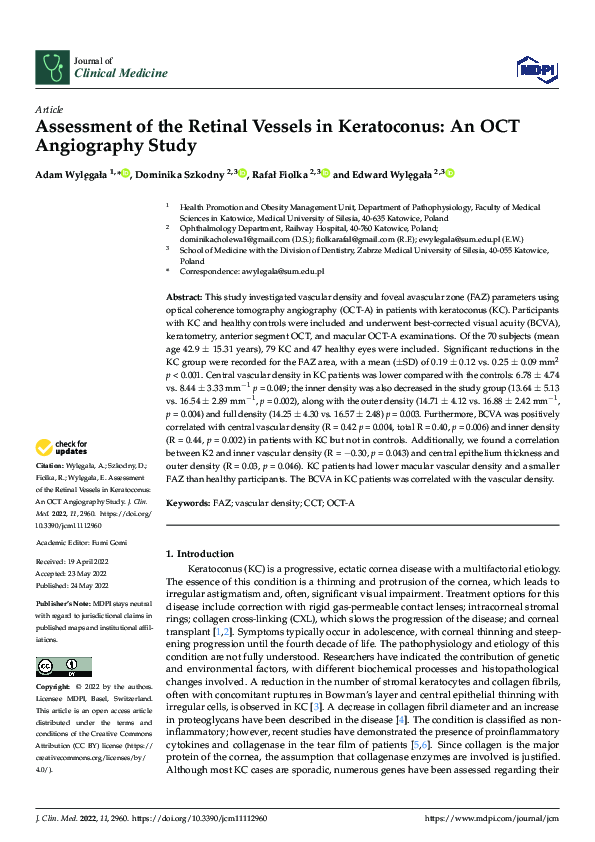 (PDF) Assessment of the Retinal Vessels in Keratoconus: An OCT ...
