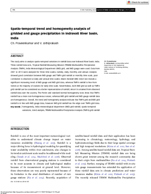 (PDF) Spatio-temporal trend and homogeneity analysis of gridded and ...