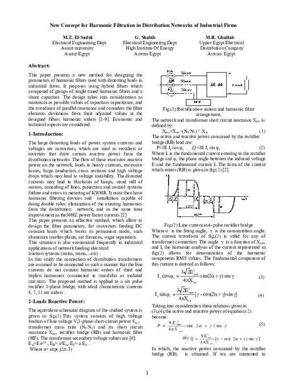 (PDF) New concept for harmonic filtration in distribution networks of ...