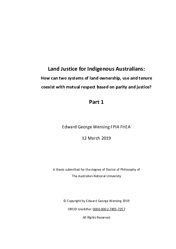 (PDF) Land Justice for Indigenous Australians: How can two systems of ...
