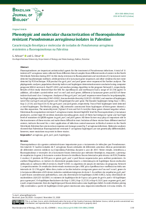 (PDF) Phenotypic and molecular characterization of fluoroquinolone ...