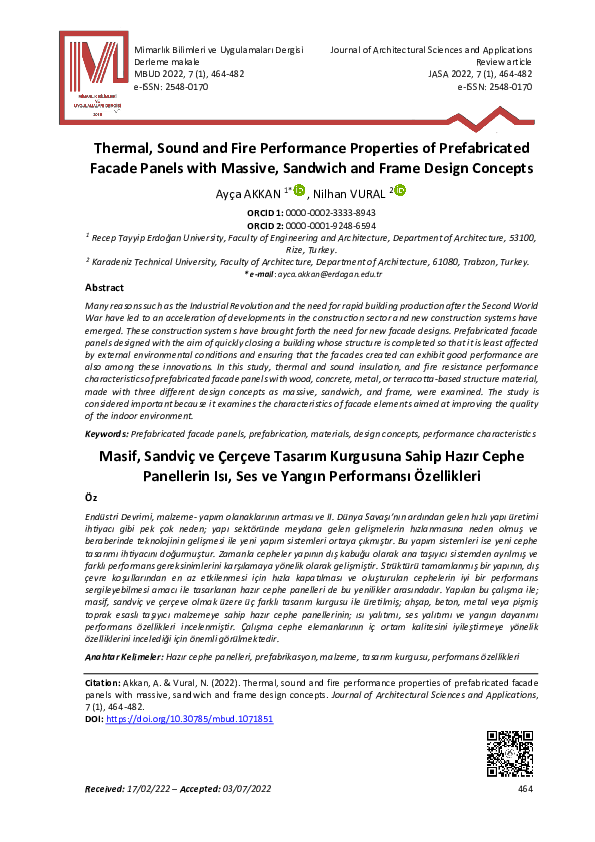 (PDF) Thermal, Sound and Fire Performance Properties of Prefabricated ...