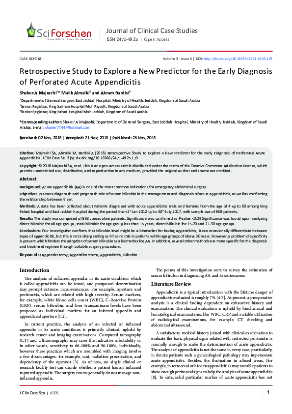 (PDF) Retrospective Study to Explore a New Predictor for the Early ...