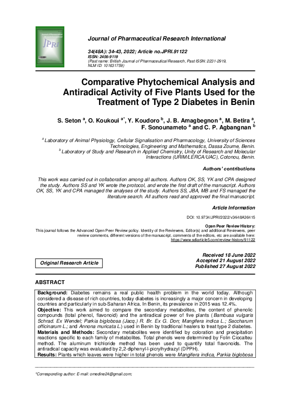 (PDF) Comparative Phytochemical Analysis and Antiradical Activity of ...