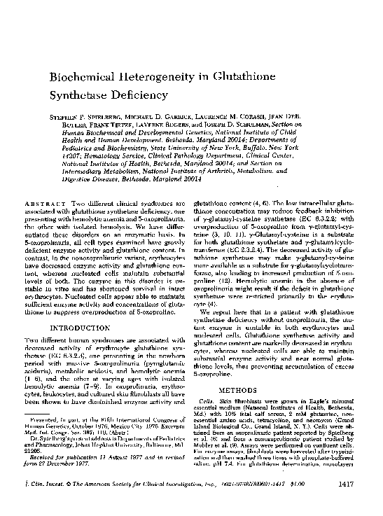 glutathione and ibuprofen PDF) Biochemical heterogeneity in glutathione synthetase deficiency