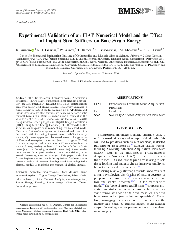 (PDF) Experimental Validation of an ITAP Numerical Model and the Effect ...