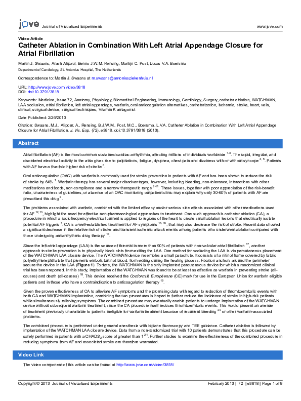 (PDF) Catheter ablation in combination with left atrial appendage ...