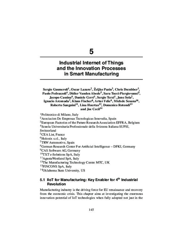 (PDF) Industrial Internet of Things and the Innovation Processes in ...