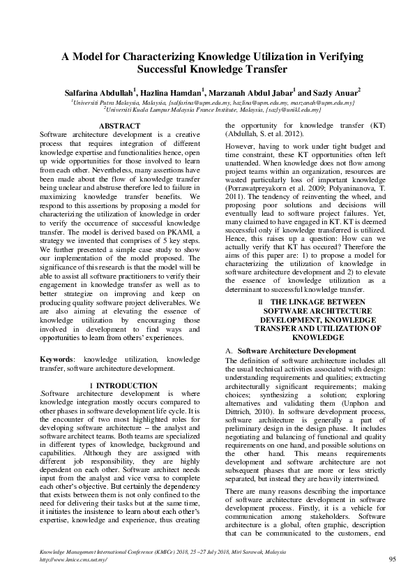 (PDF) A model for characterizing knowledge utilization in verifying ...