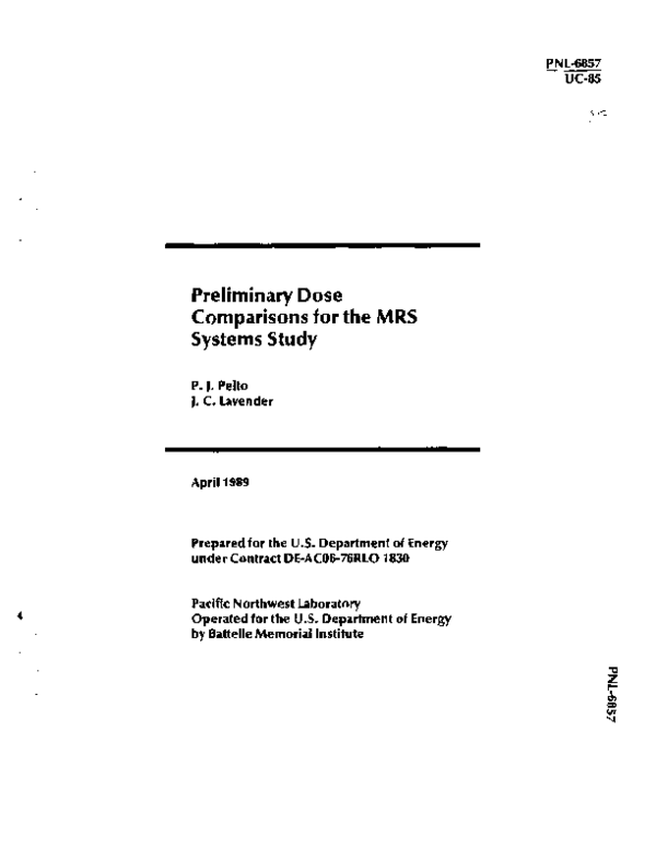 (PDF) Preliminary dose comparisons for the MRS Systems Study