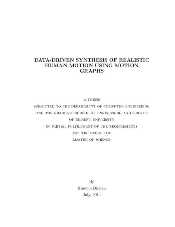 (PDF) Data-Driven Synthesis of Realistic Human Motion Using Motion Graphs