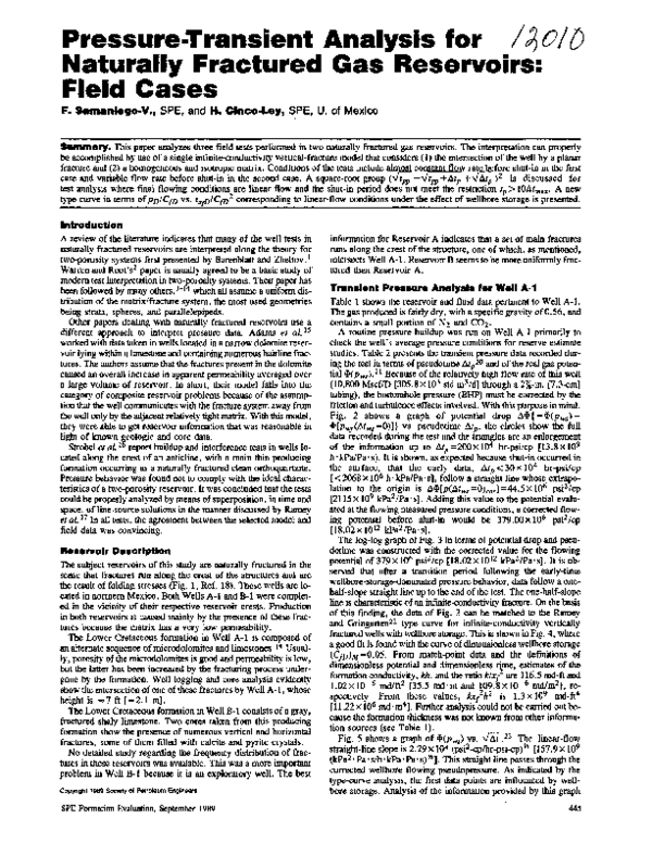 (PDF) Pressure Transient Analysis for Naturally Fractured Reservoirs
