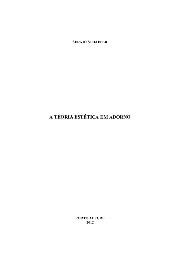 PDF) A teoria esttica em Adorno
