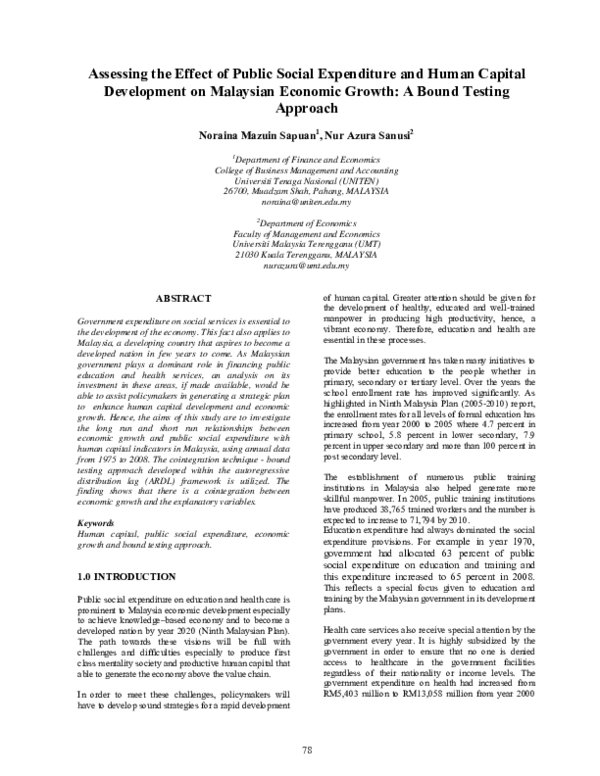 (PDF) Assessing the effect of public social expenditure and human ...