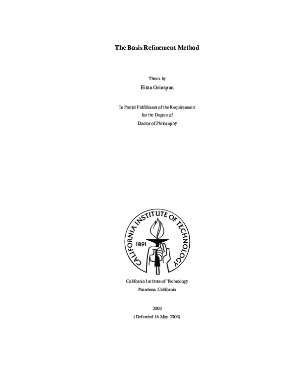 (PDF) The basis refinement method