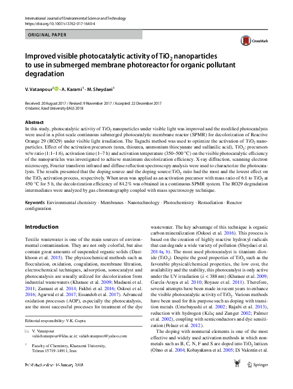(PDF) Improved visible photocatalytic activity of TiO2 nanoparticles to ...