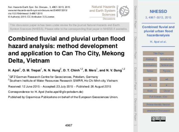 (PDF) Combined fluvial and pluvial urban flood hazard analysis: method ...