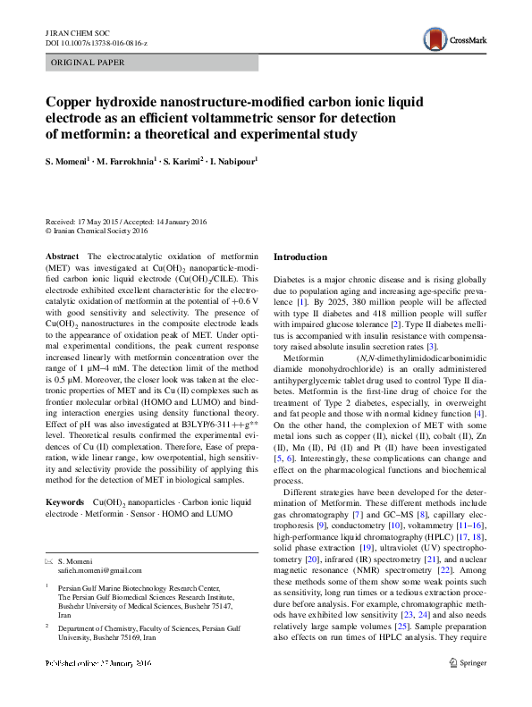 (PDF) Copper hydroxide nanostructuremodified carbon ionic liquid