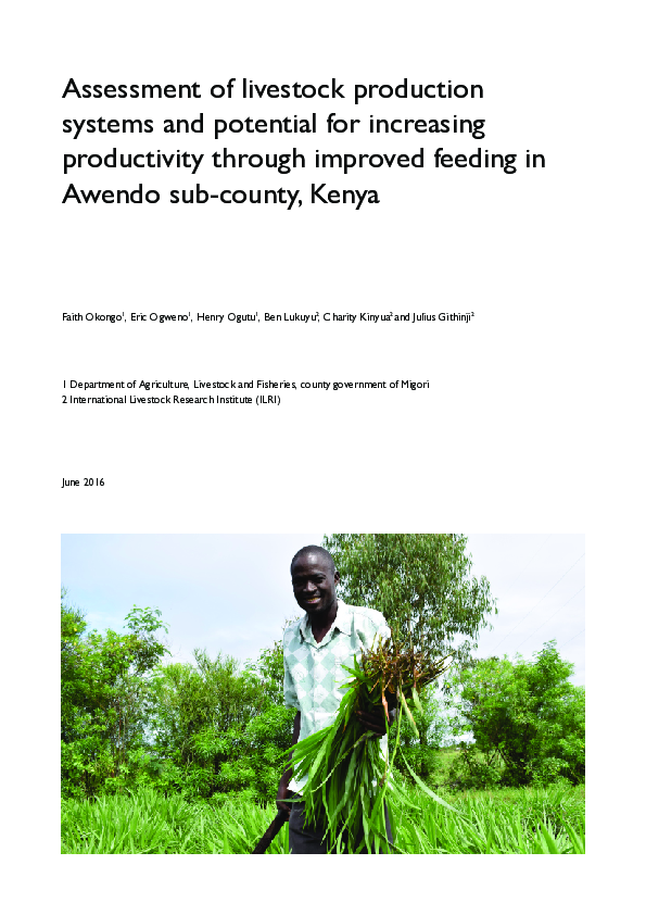 (PDF) Assessment of livestock production systems and potential for ...