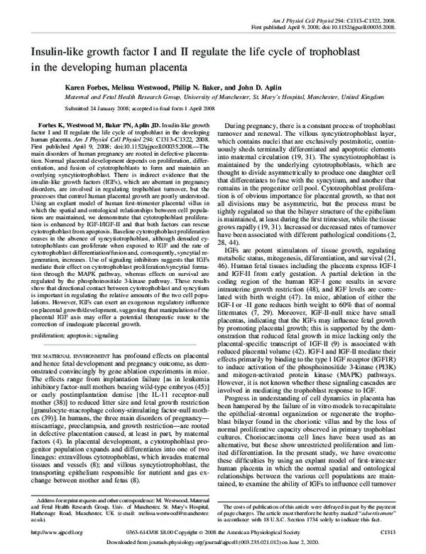 (PDF) Insulin-like growth factor I and II regulate the life cycle of ...