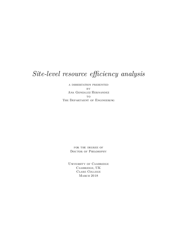 (PDF) Site-level Resource Efficiency Analysis