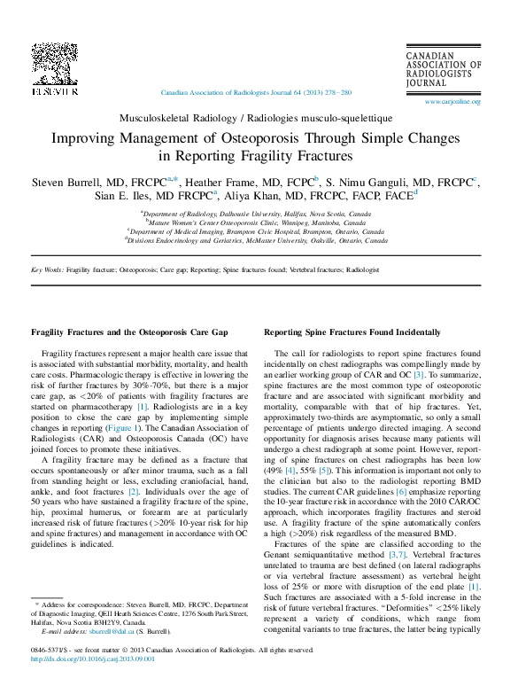 (PDF) Improving Management of Osteoporosis through Simple Changes in ...