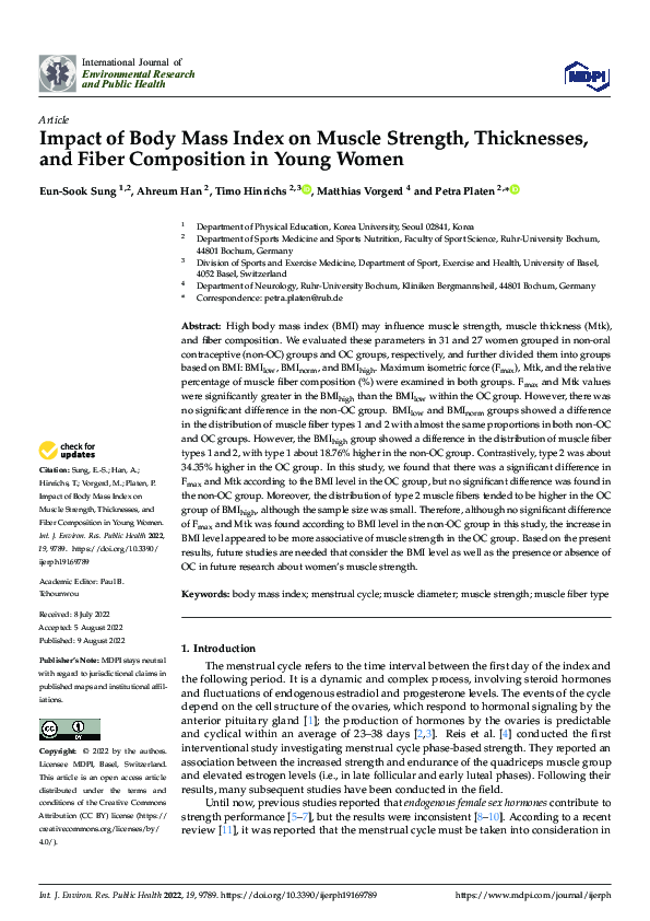 (PDF) Impact of Body Mass Index on Muscle Strength, Thicknesses, and ...