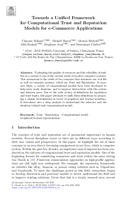 (PDF) Towards a Unified Framework for Computational Trust and ...