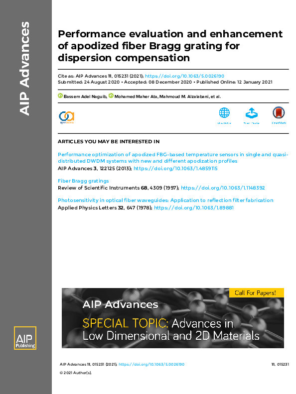 (PDF) Performance evaluation and enhancement of apodized fiber Bragg ...