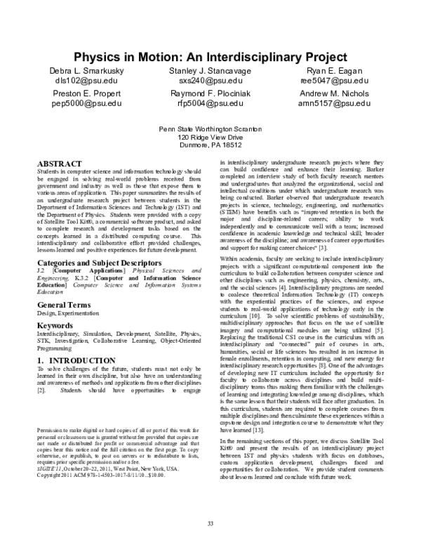 (PDF) Physics in motion