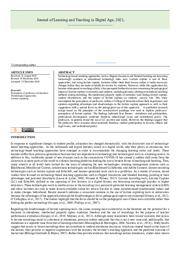 (PDF) The Perceptions of Faculty Members of Education Regarding the ...